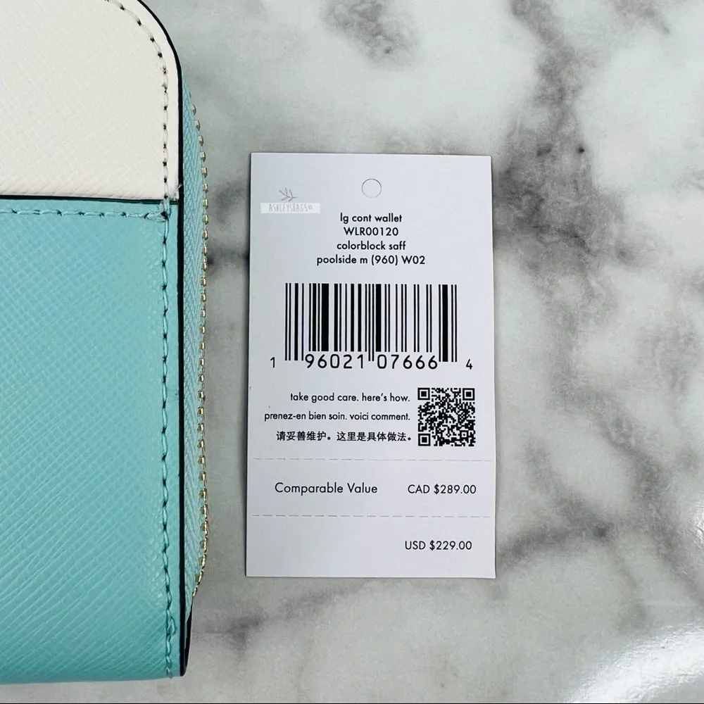 Kate Spade Staci Colorblock Large Continental Wallet In Poolside Multi - Picture 6 of 6